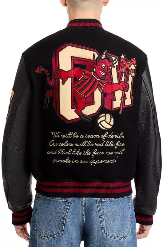 Off-White x AC Milan – 125th Anniversary Embroidered Varsity Jacket