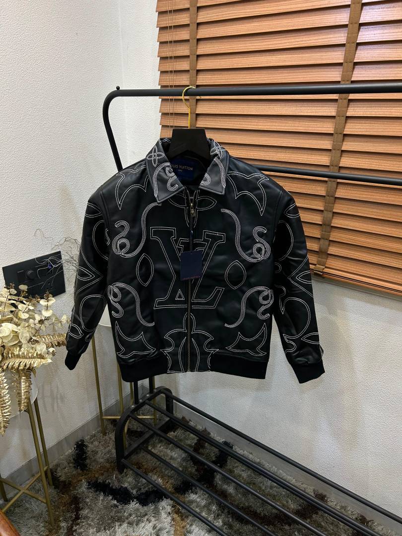 Veste Bomber Brodée de Luxe – Style Iconique Noir