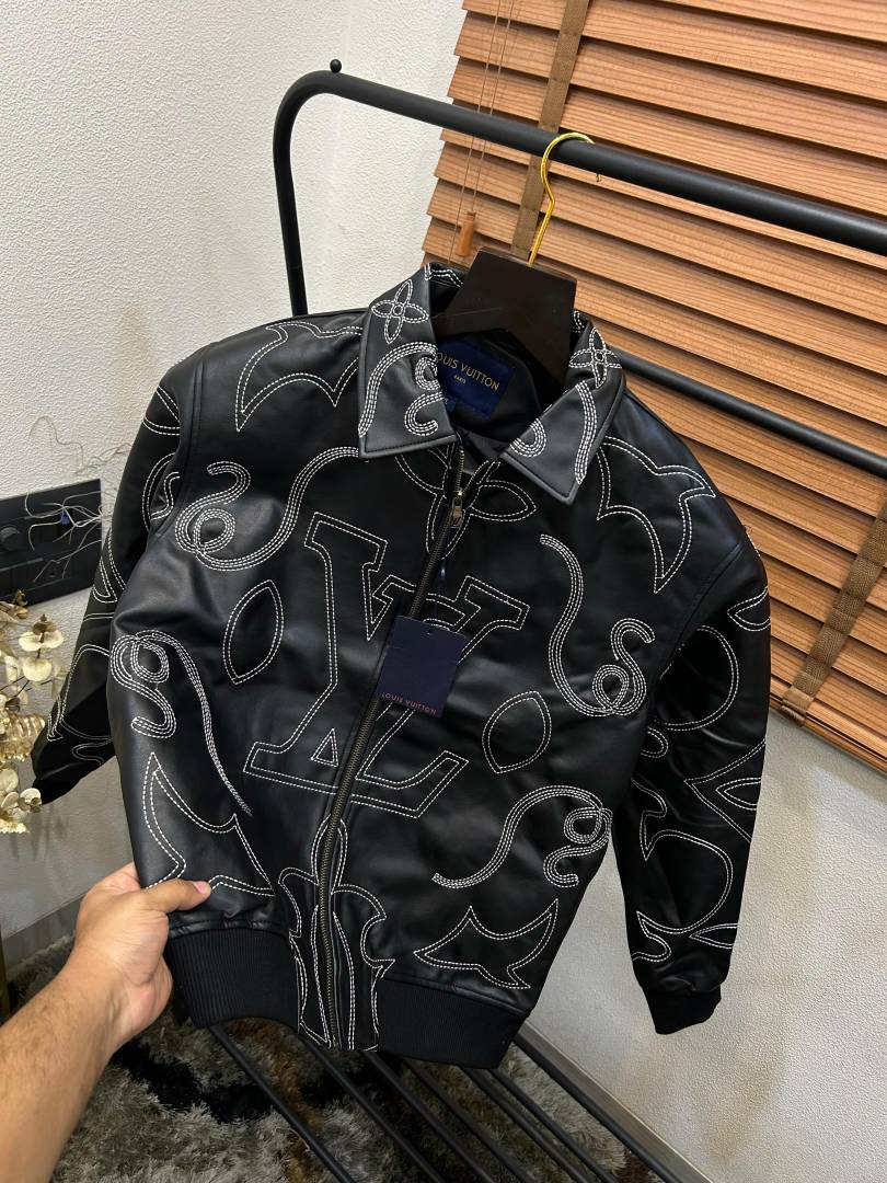 Veste Bomber Brodée de Luxe – Style Iconique Noir
