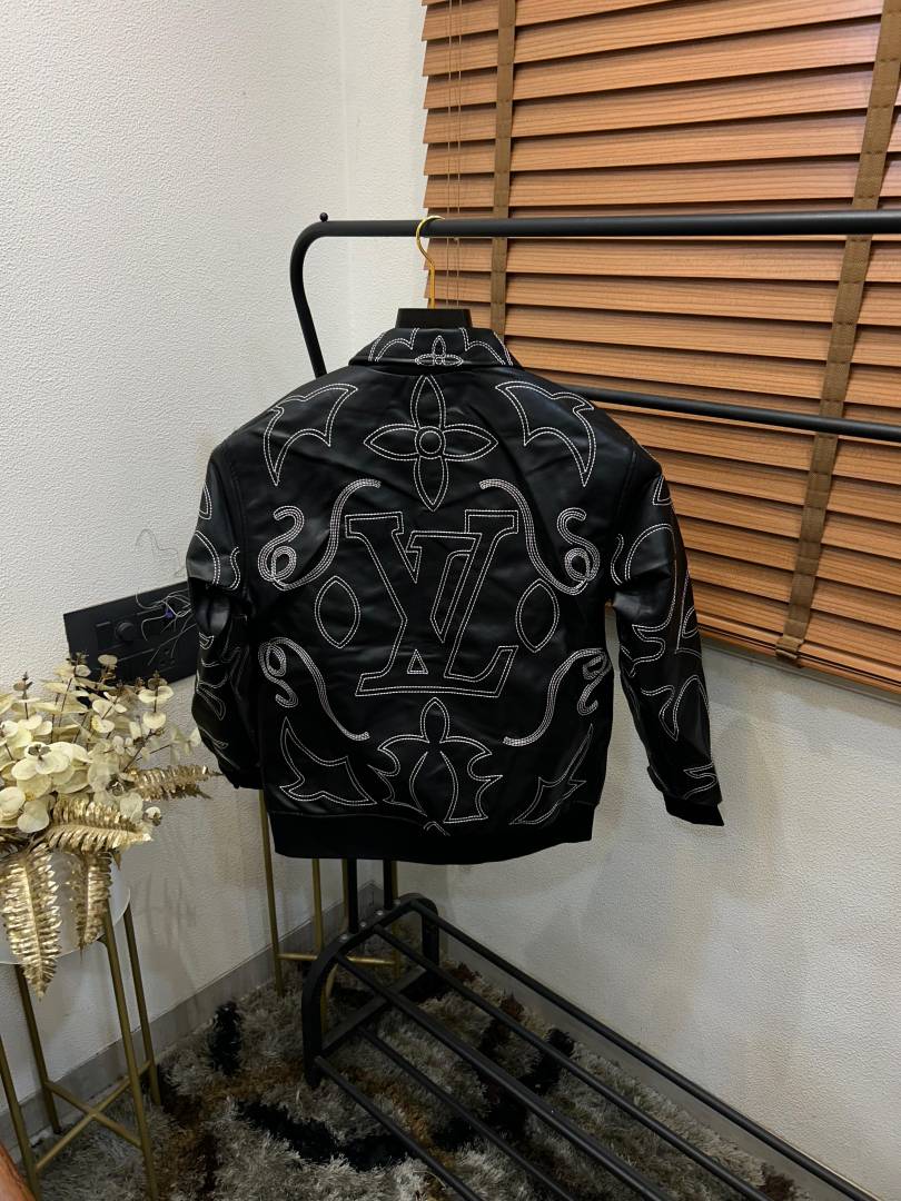 Veste Bomber Brodée de Luxe – Style Iconique Noir