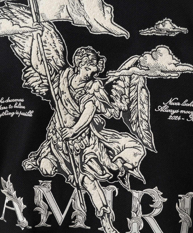 Veste Varsity Noir & Crème – Patchs Artistiques